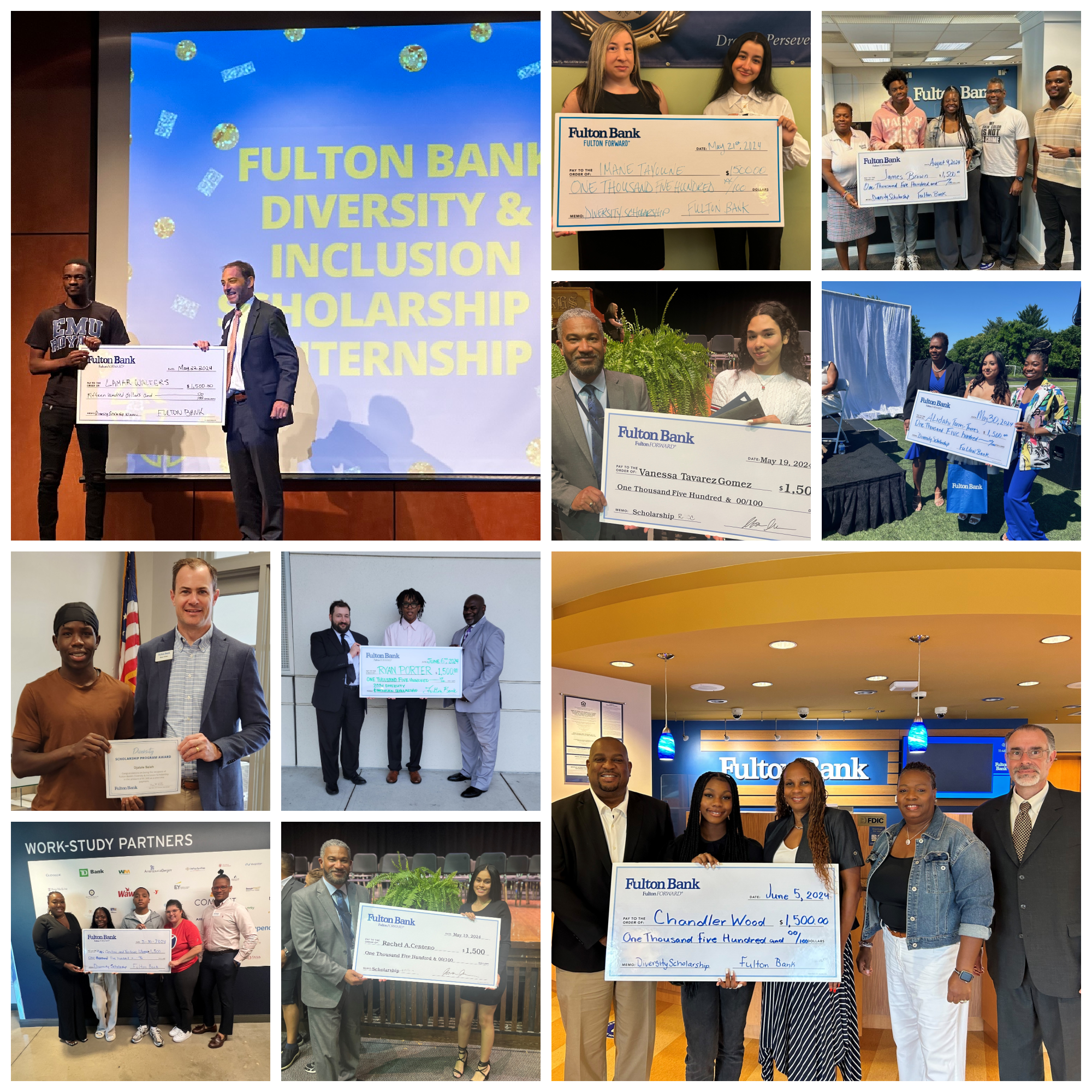 a collage of scholarship winners